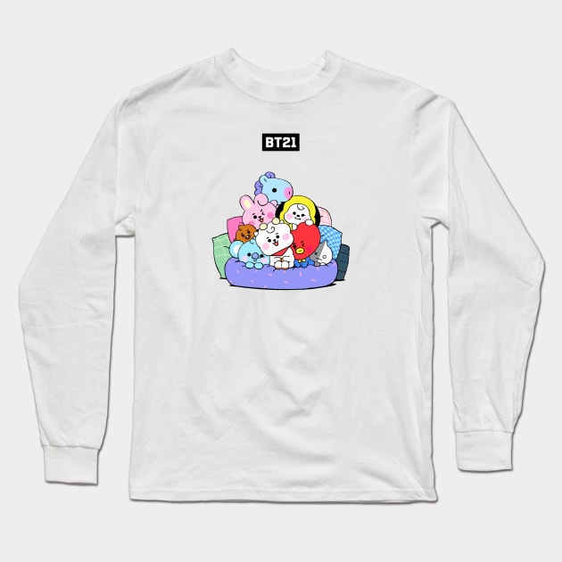 bt21 bts exclusive design 5 Bt21 Long Sleeve T Shirt TeePublic